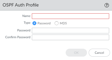 OSPF Authentication Profile - Password type.